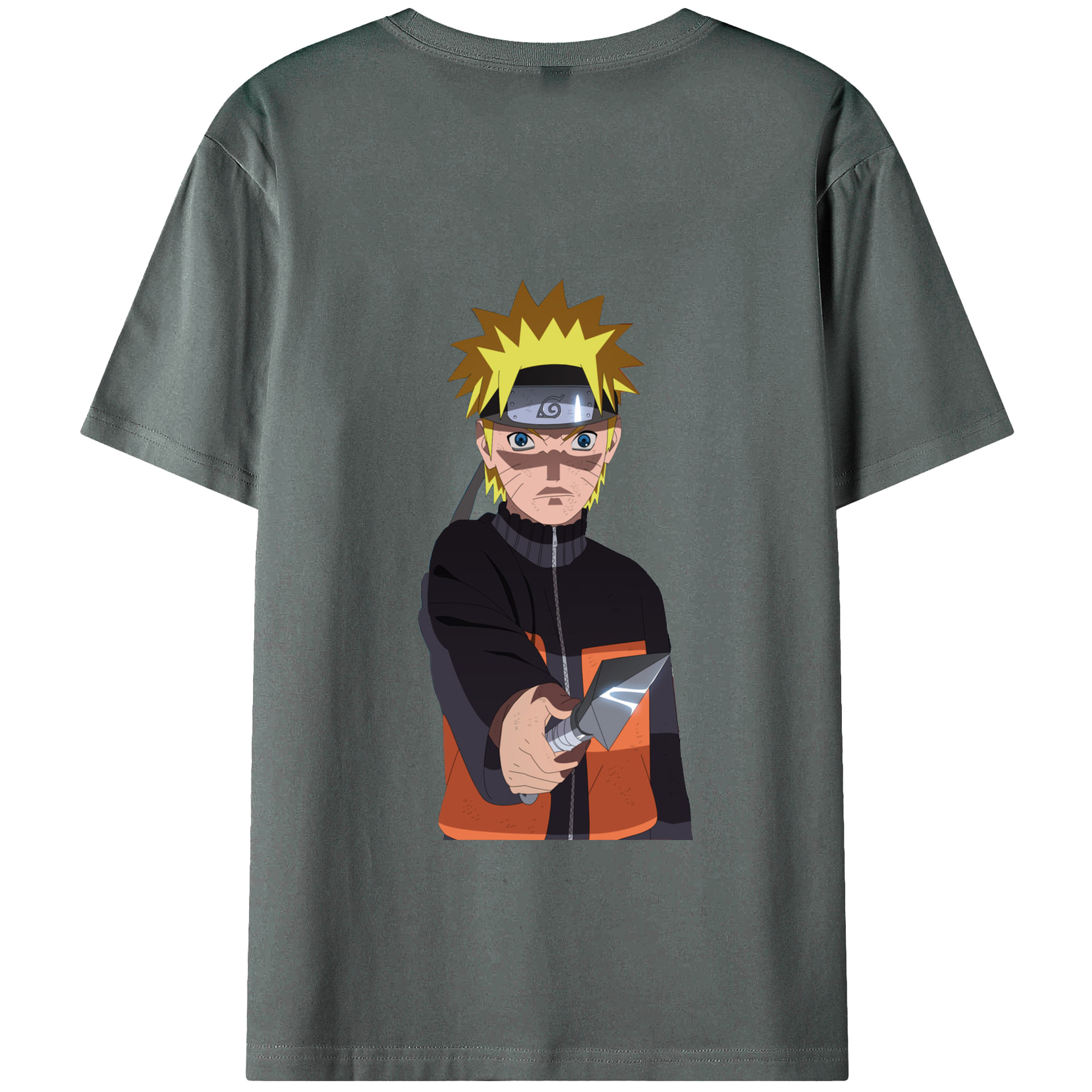 （画像用） NARUTO -ナルト- うずまき ナルト Uzumaki Naruto 綿100％ メンズ半袖Tシャツ（バックプリント） 通気性